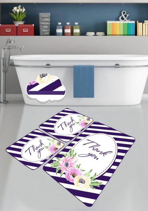 L'essentiel Maison Kupatilski otirač Thank You, 3 komada, Šareni
