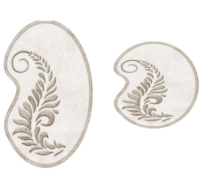 L'essentiel Maison 210FG41115KR Kupatilski otirač, 2 komada, Belo-braon