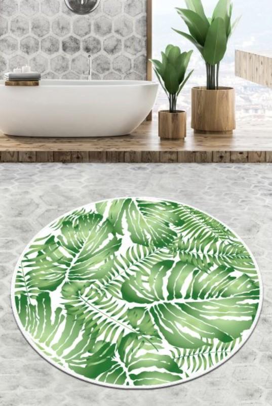 L'essentiel Maison Podloga za kupatilo Pied Circle Djt, 80 cm, Belo-zeleni