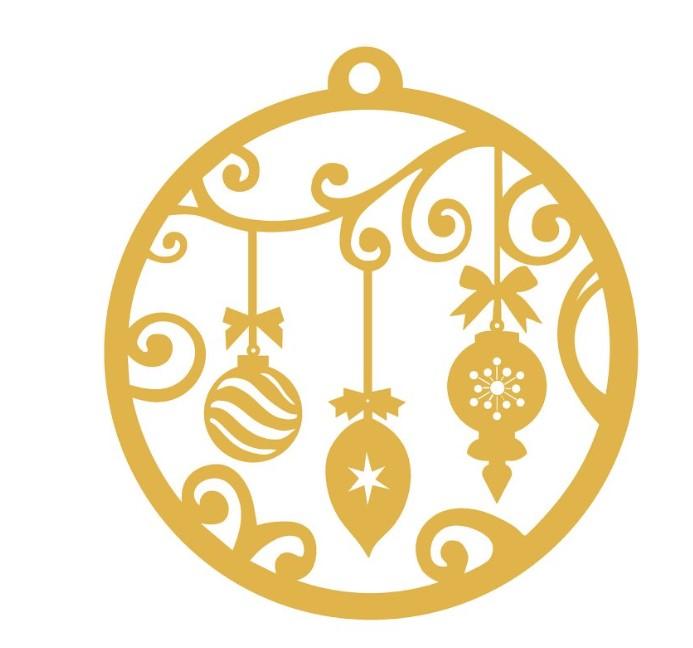 Wallity XMASGOLD 028 Zidna dekoracija, 60x64cm, Zlatne boje