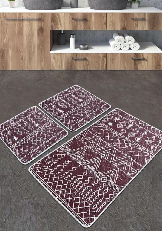 L'essentiel Maison Kupatilski otirač Straordinario, 3 komada, Bordo-beli