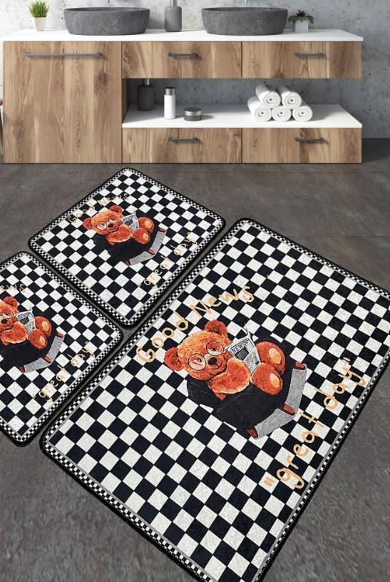 L'essentiel Maison Kupatilski otirač Newspaper, 3 komada, Šareni