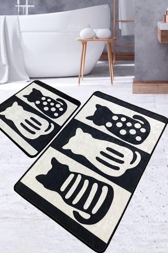 L'essentiel Maison Kupatilski otirač Meo, 2 komada, Crno-sivi