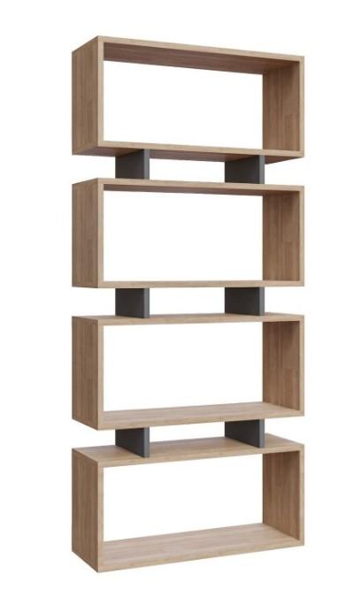 Hanah Home Langdon Oak Anthracite Polica za knjige 72.5x25x161cm, Smeđa