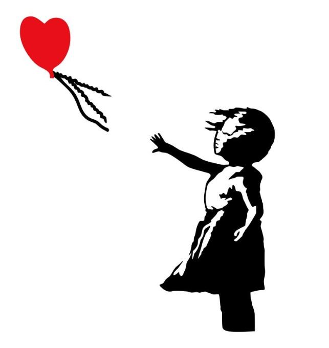 Wallity Zidna dekoracija Banksy 13, 105x85cm, Crno-crvena