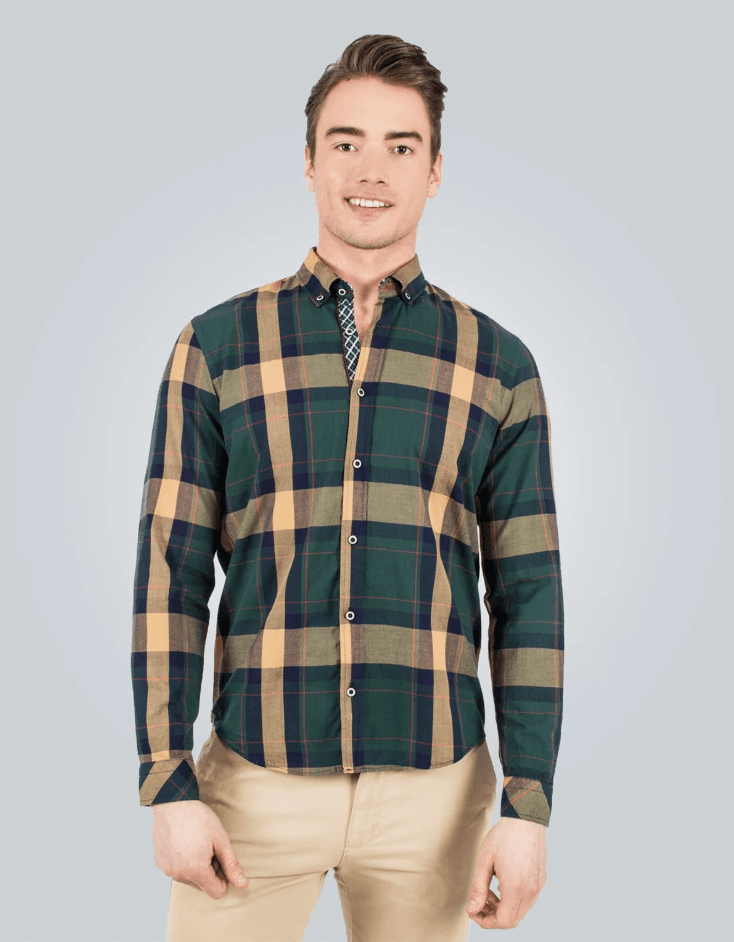 Tudors Slim Fit Muška košulja Este, Šarena