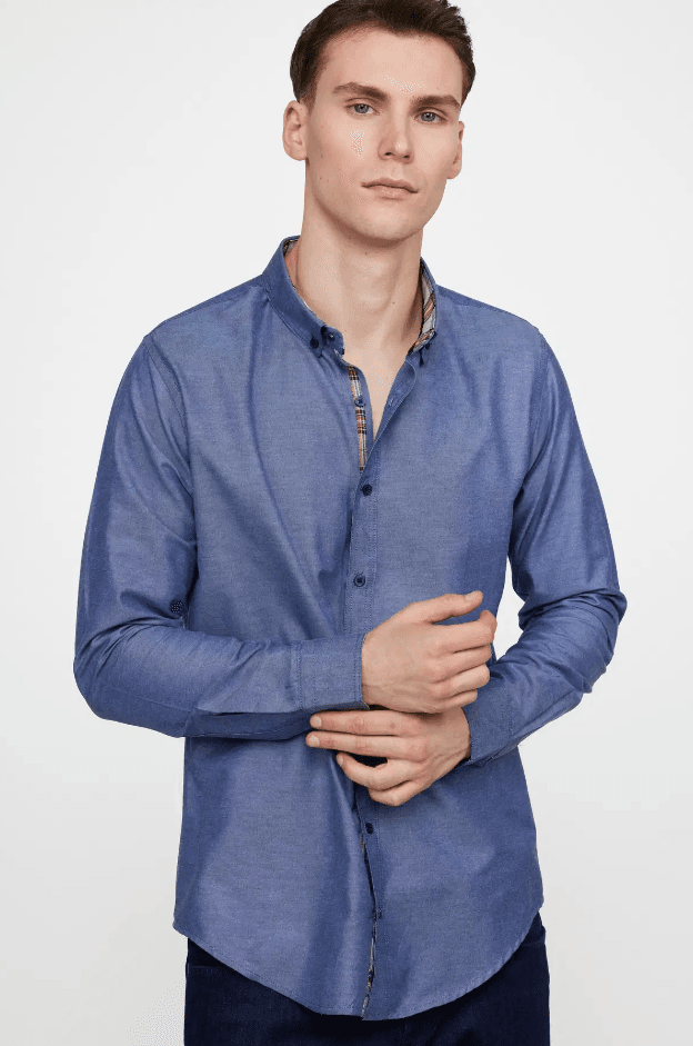 Tudors Slim Fit Muška košulja Samra, Plava