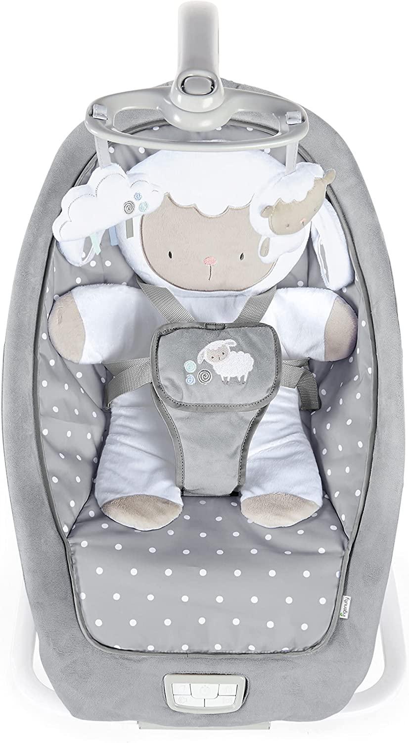 Selected image for KIDS II Ingenity Ležaljka za bebe Rocking seat Cuddle Lamb sivo-bela