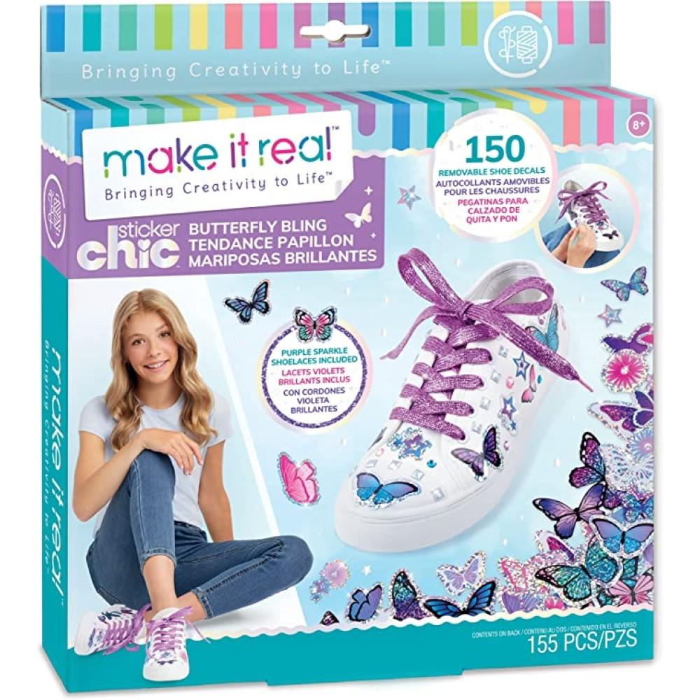 MAKE IT REAL Kreativni set nalepnica za devojčice Bringing Creativity to Life Sticker Chic Butterfly Bling