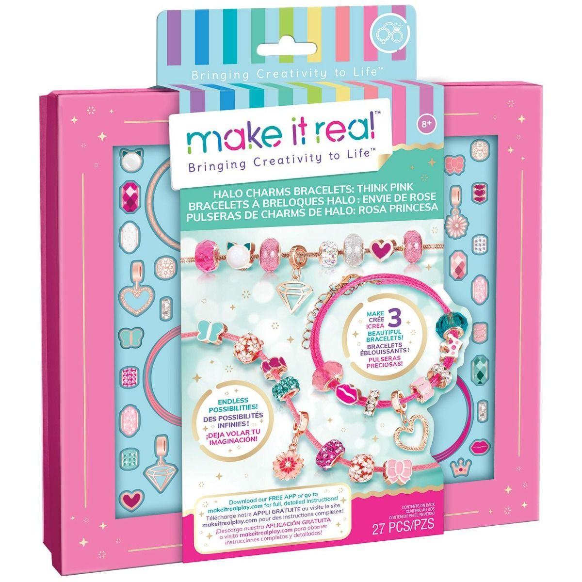Selected image for MAKE IT REAL Kreativni set za pravljenje narukvica za devojčice Bringing Creativity to Life Halo: Think Pink