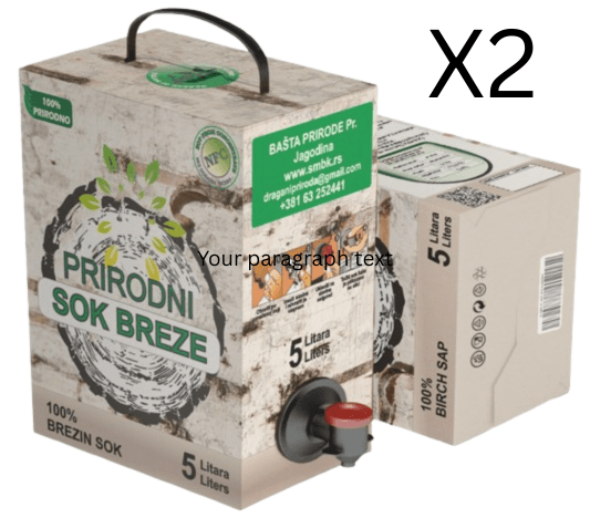 Bašta prirode Prirodni brezin sok, 2 x 5l