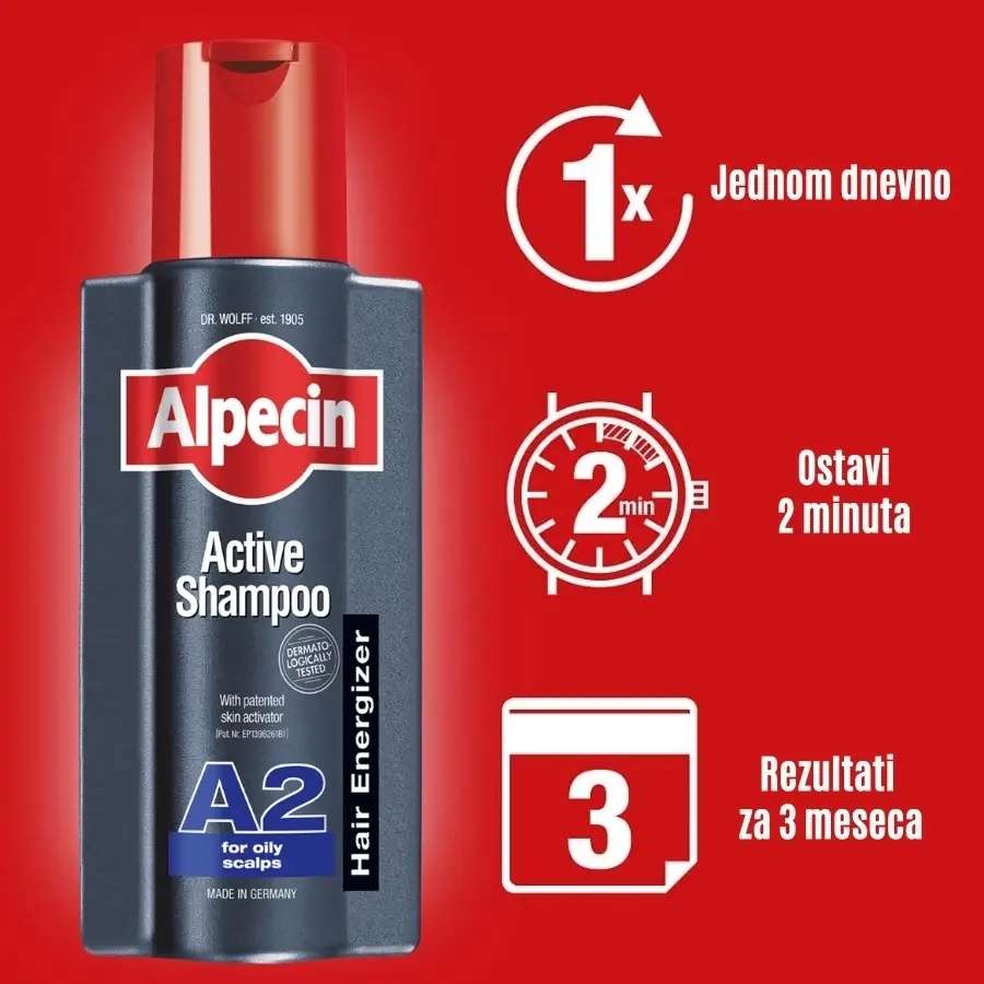 Selected image for Alpecin A2 Active Šampon za Masnu Kosu 250 mL