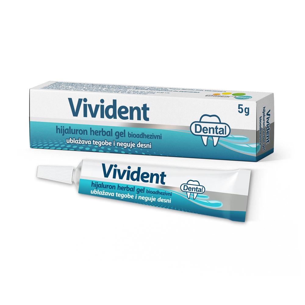 Selected image for Vivident Herbal Gel za desni sa hijaluronskom kiselinom, protiv zubobolje 5g