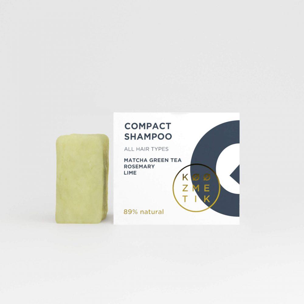 KOOZMETIK Kompakt šampon Q, Organski Matcha zeleni čaj, ruzmarin i limeta, 89% natural