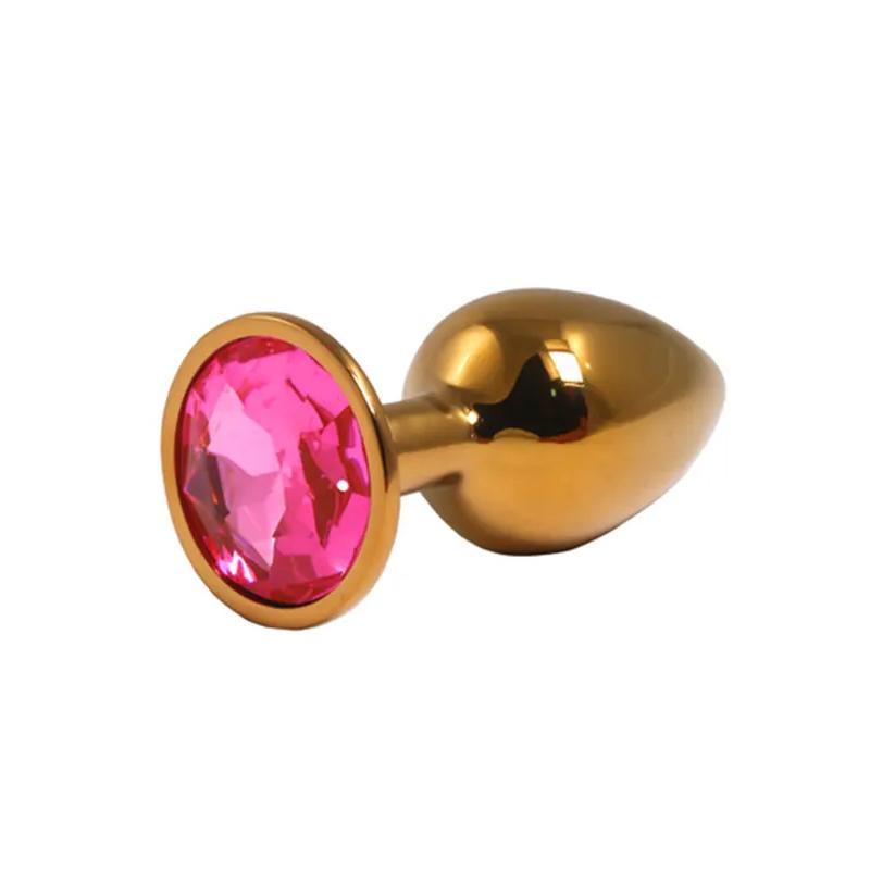 Selected image for Mali zlatni analni dildo sa roze dijamantom