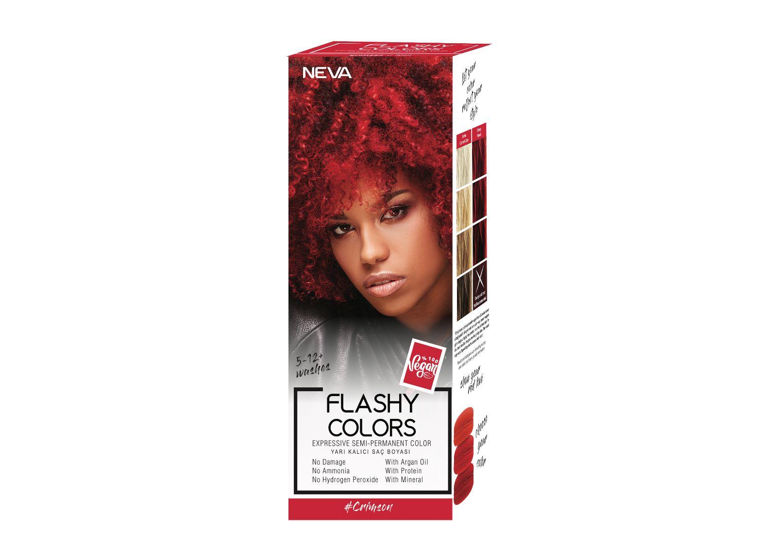 NEVA Flashy Colors Polutrajna farba za kosu, 100ml, Crimson