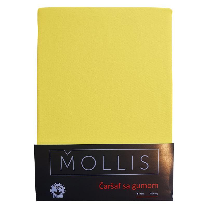 STOTEX Čaršav od pamučnog žerseja Mollis 030 160x200x25cm žuti