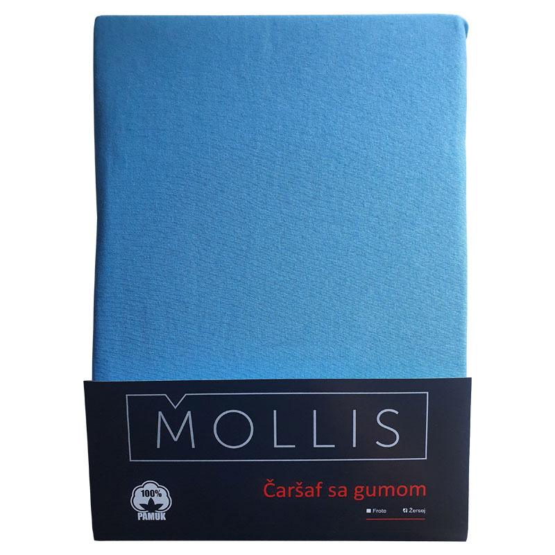 STOTEX Čaršav od pamučnog žerseja Mollis 033 160x200x25cm plavi