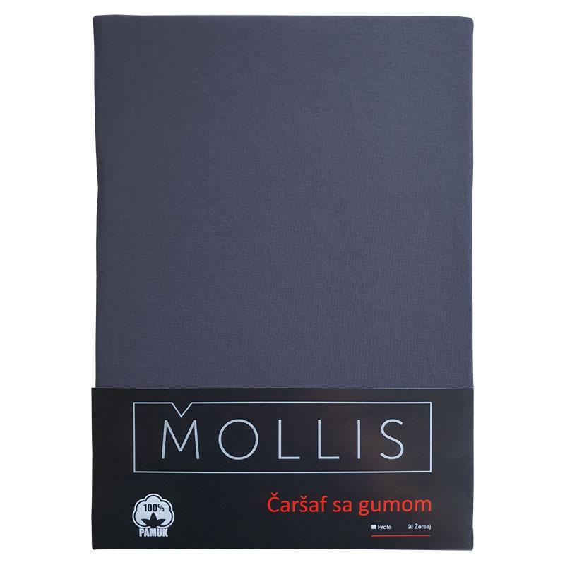 STOTEX Čaršav od pamučnog žerseja Mollis 080 90x200x25cm tamnosiva