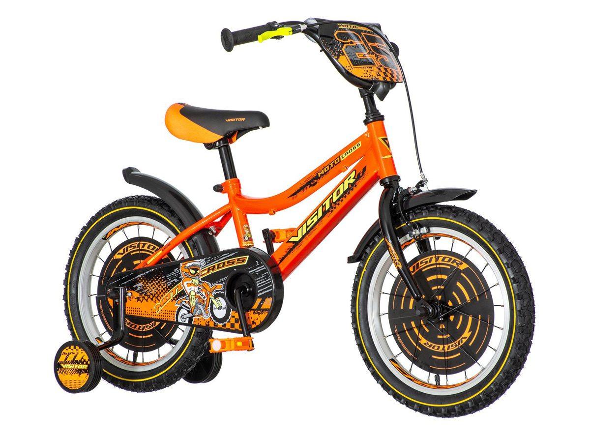 VISITOR Bicikl za dečake MOT161 16" Moto narandžasti