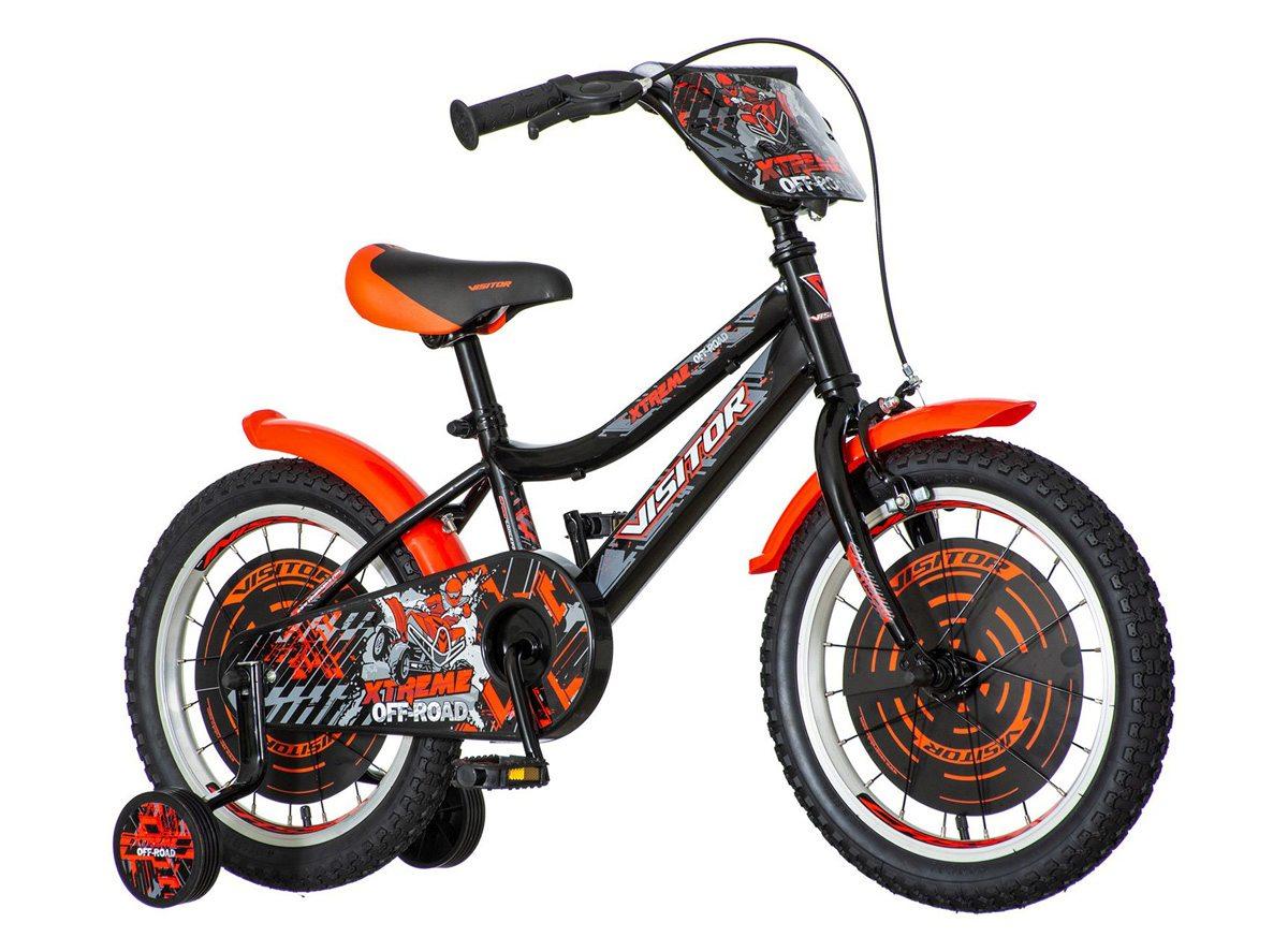 VISITOR Bicikl za dečake XTR160 16" Xtreme EUR1 crno-narandžasti