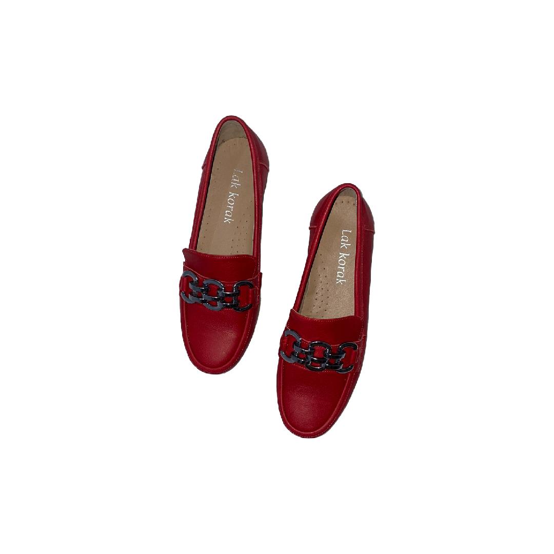 LAK KORAK Ženske mokasine, Crvene