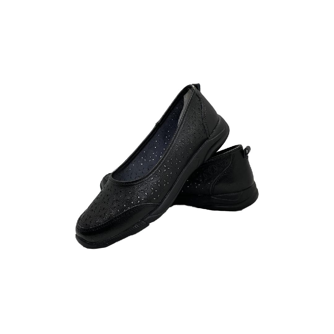 CherryTime Ženske baletanke, Kožne, Crne