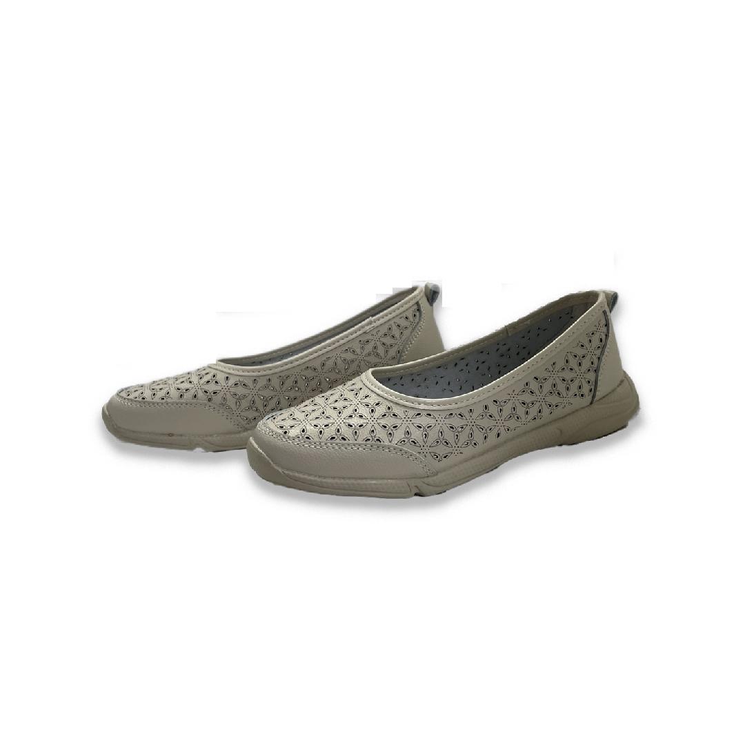 CherryTime Ženske baletanke, Kožne, Sive