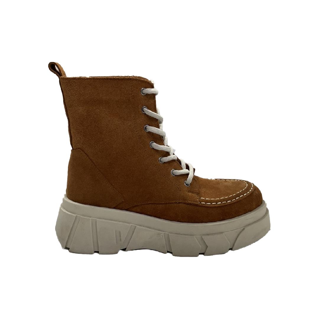 LAK KORAK Ženske poluduboke kožne čizme, Smeđa