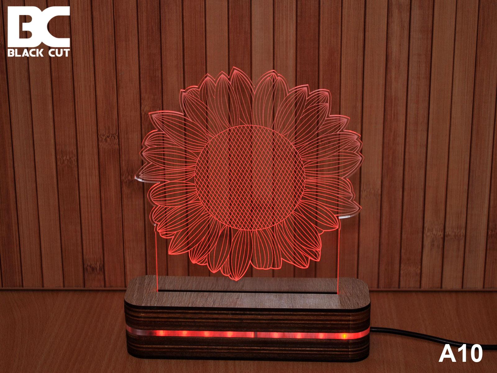 Selected image for Black Cut 3D Lampa Suncokret, Crvena