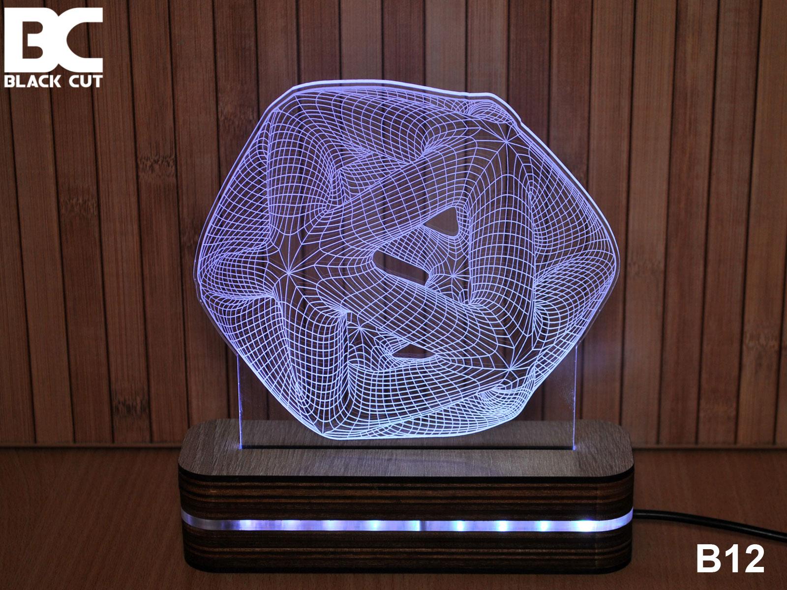 Black Cut 3D Lampa Zvezda Bela