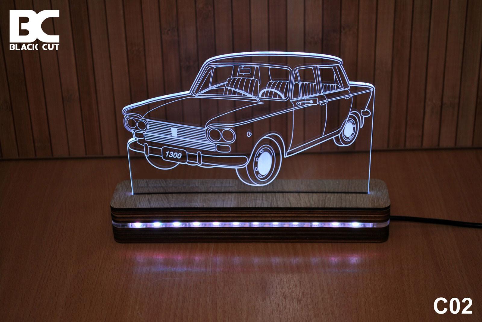 Black Cut 3D Lampa RGB