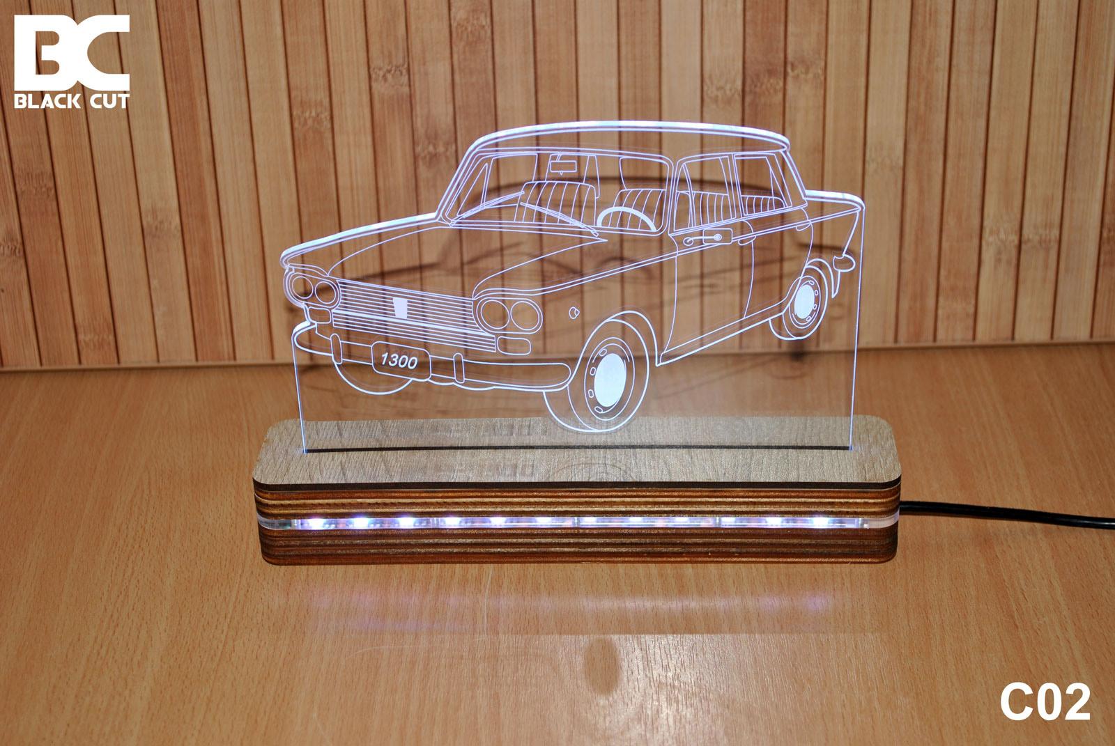 Black Cut 3D Lampa Toplo bela