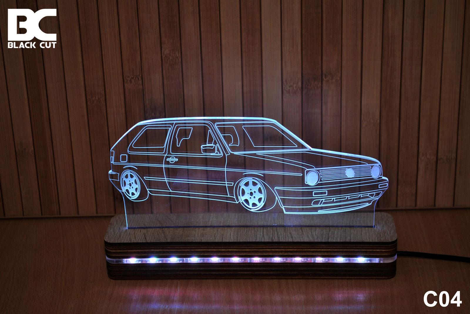 Black Cut 3D Lampa Bela