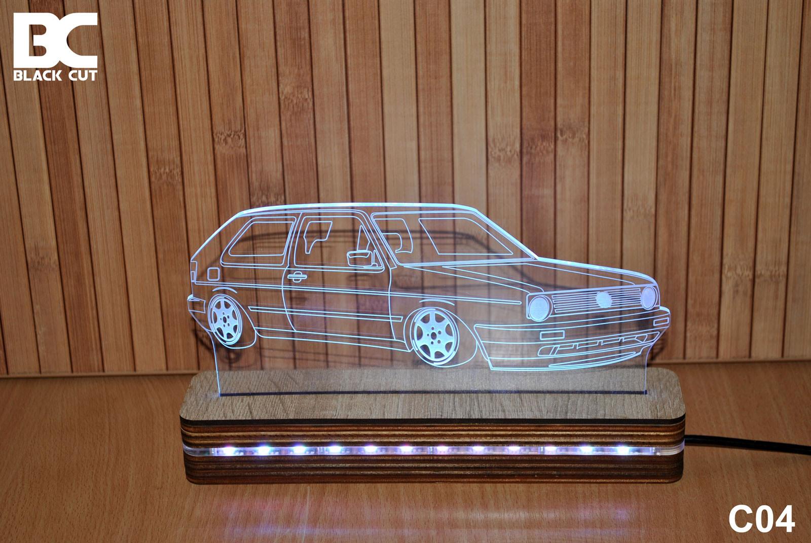 Black Cut 3D Lampa Toplo bela