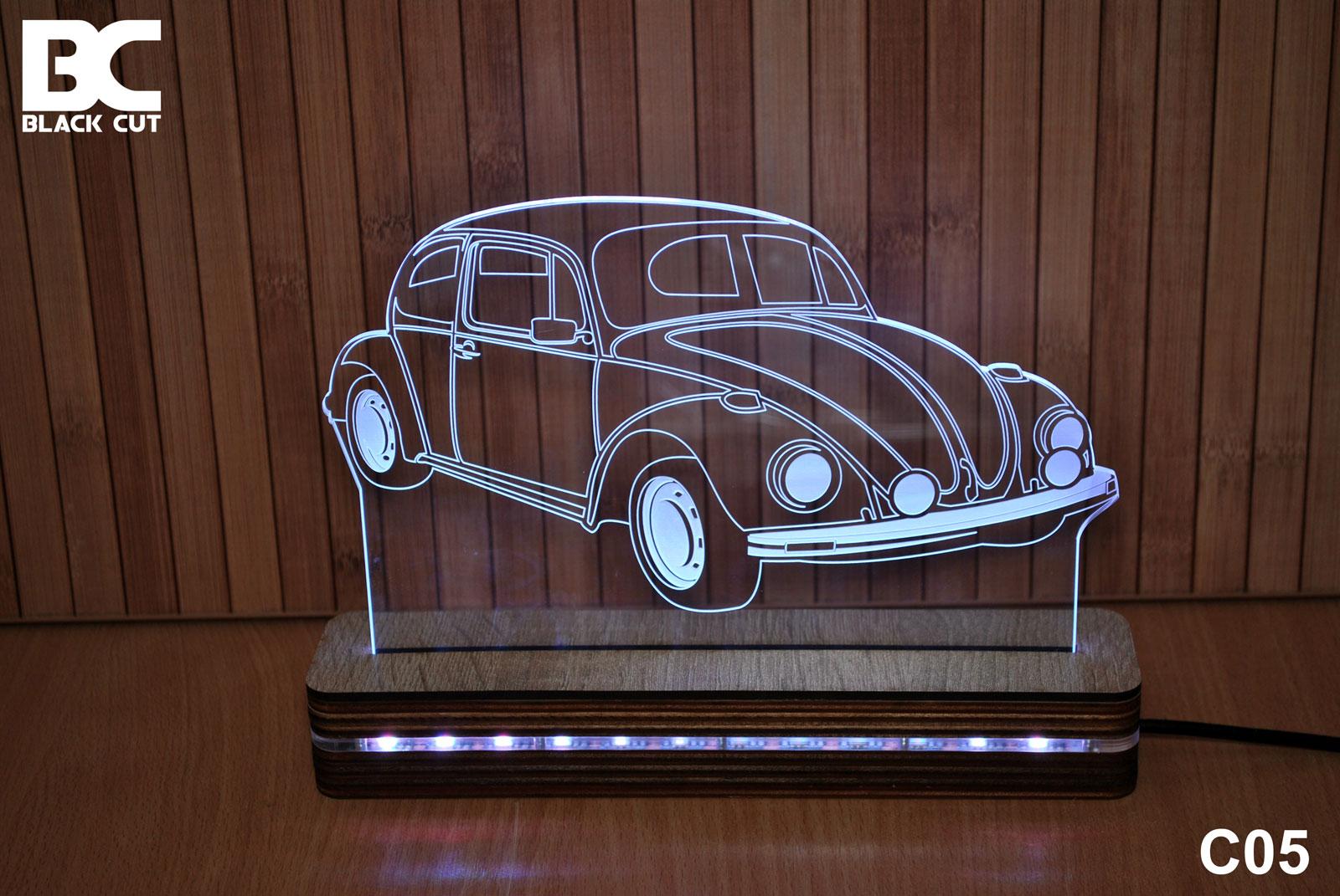 Black Cut 3D Lampa Bela