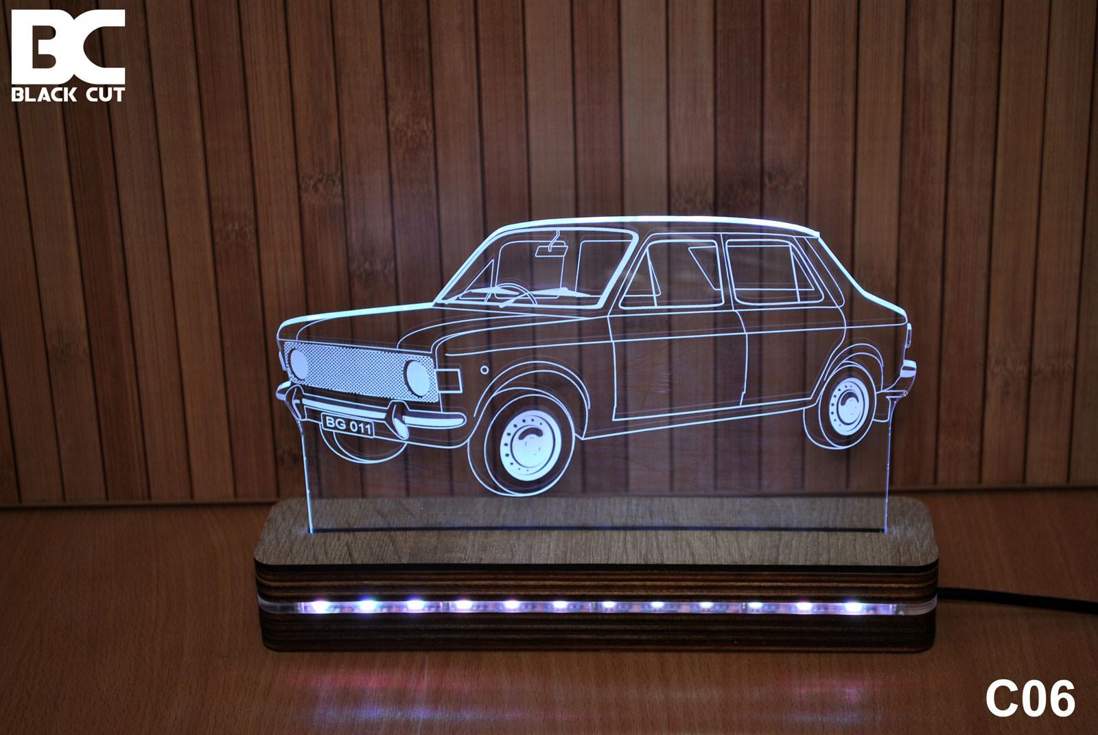 Black Cut 3D Lampa Bela