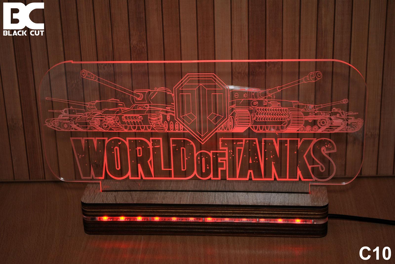 Black Cut 3D Lampa Crvena