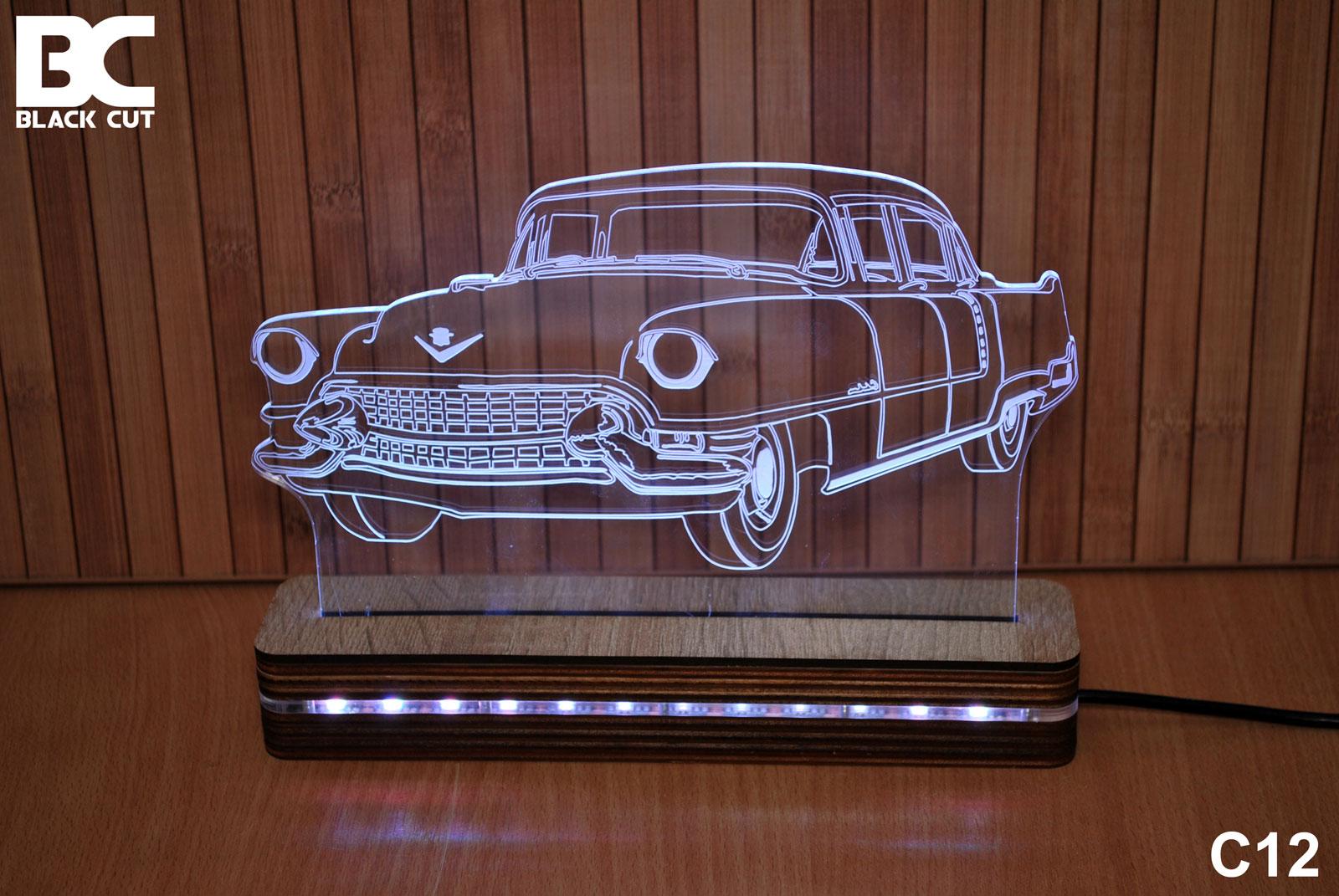 Black Cut 3D Lampa RGB