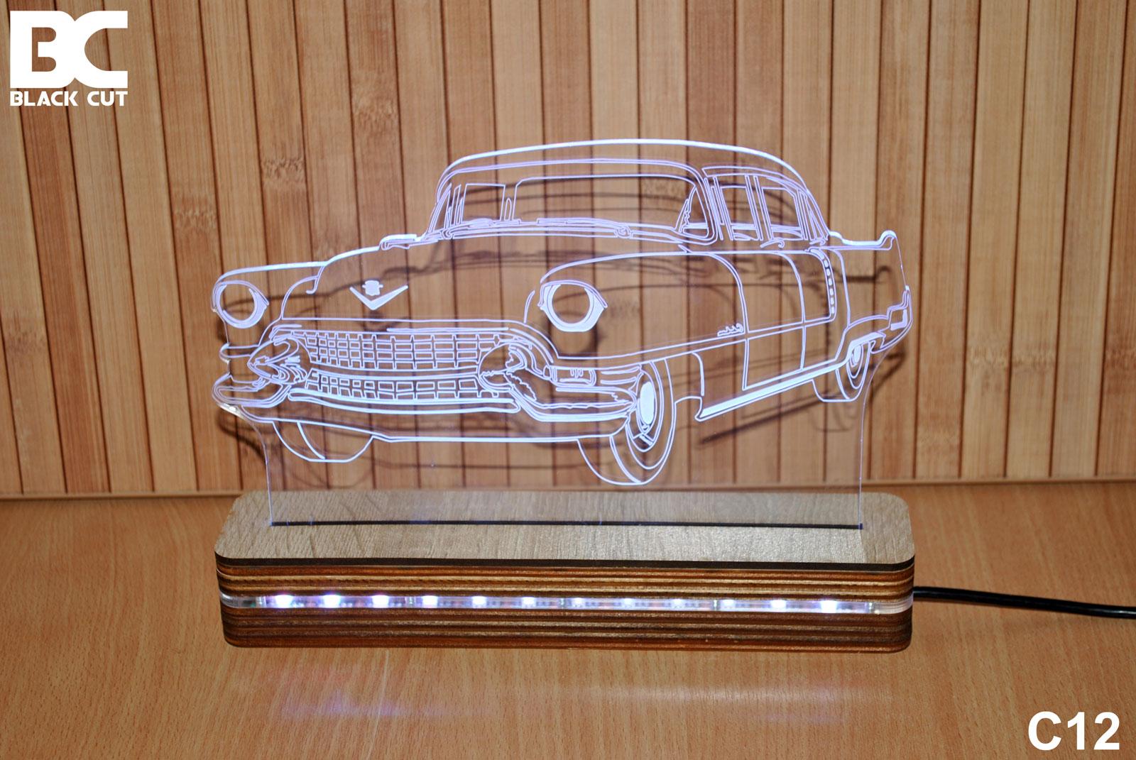 Black Cut 3D Lampa Toplo bela