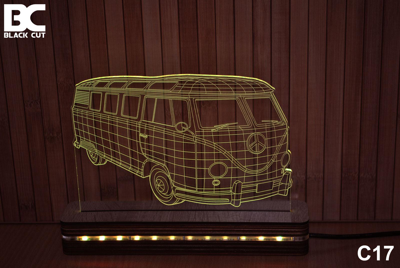 Black Cut 3D Lampa Toplo bela