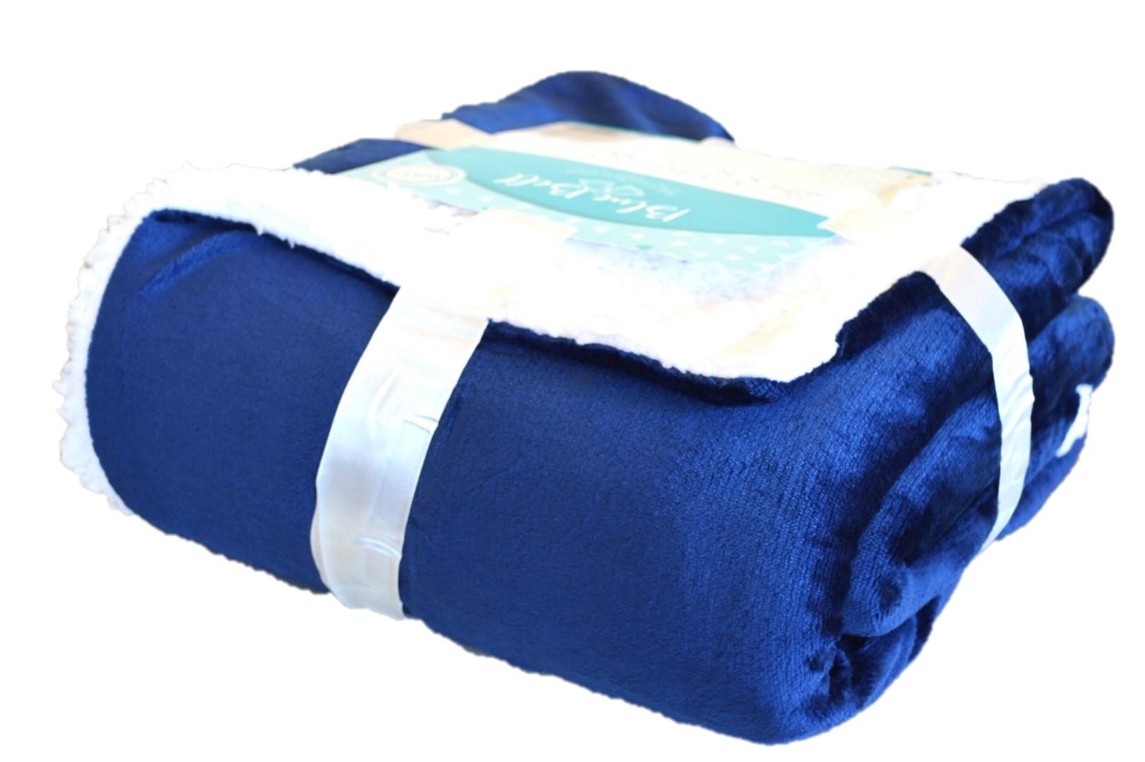 BLUE BELL Ćebe sa krznom 150x200cm teget