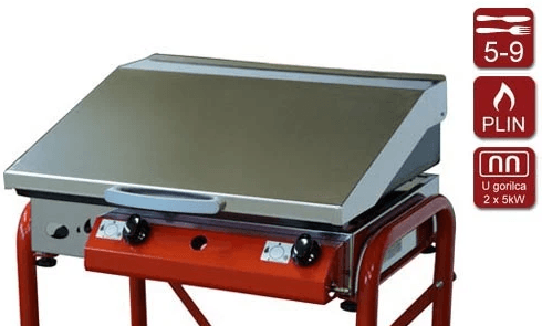 GORENC Plinski roštilj Gurman 51 Plus, Fe ploča, 2x5kW, 51x40cm