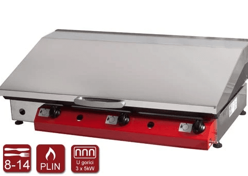 GORENC Plinski roštilj Gurman 80 Trend sa poklopcem, Fe ploča, 2x5kW, 80x40cm