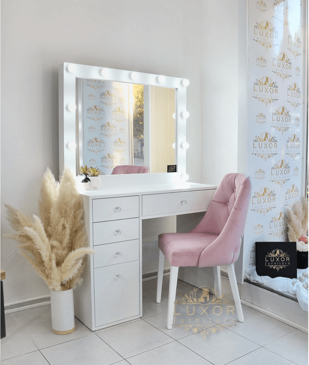 Luxor Furniture Sto za šminkanje Lux 14N, Beli