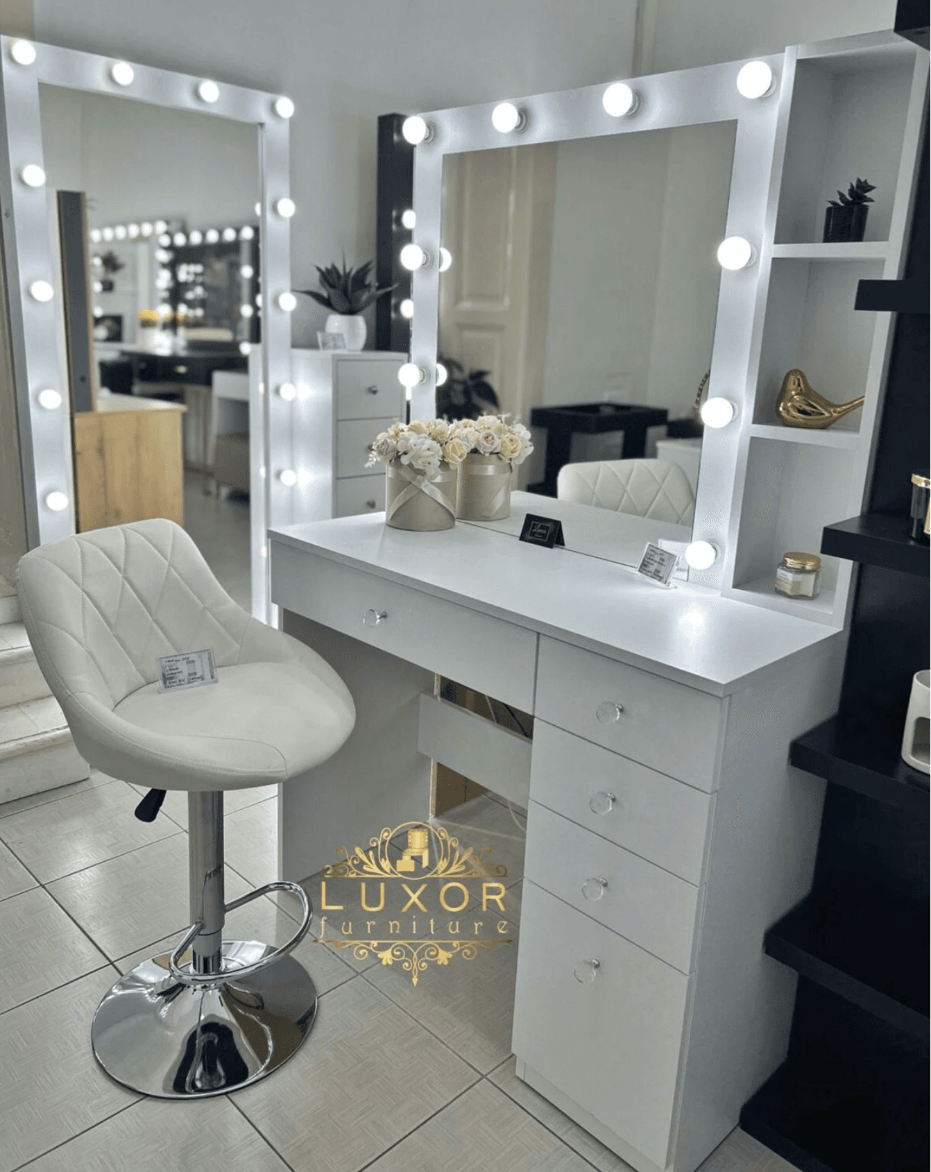 Luxor Furniture Sto za šminkanje Lux 14P, Beli