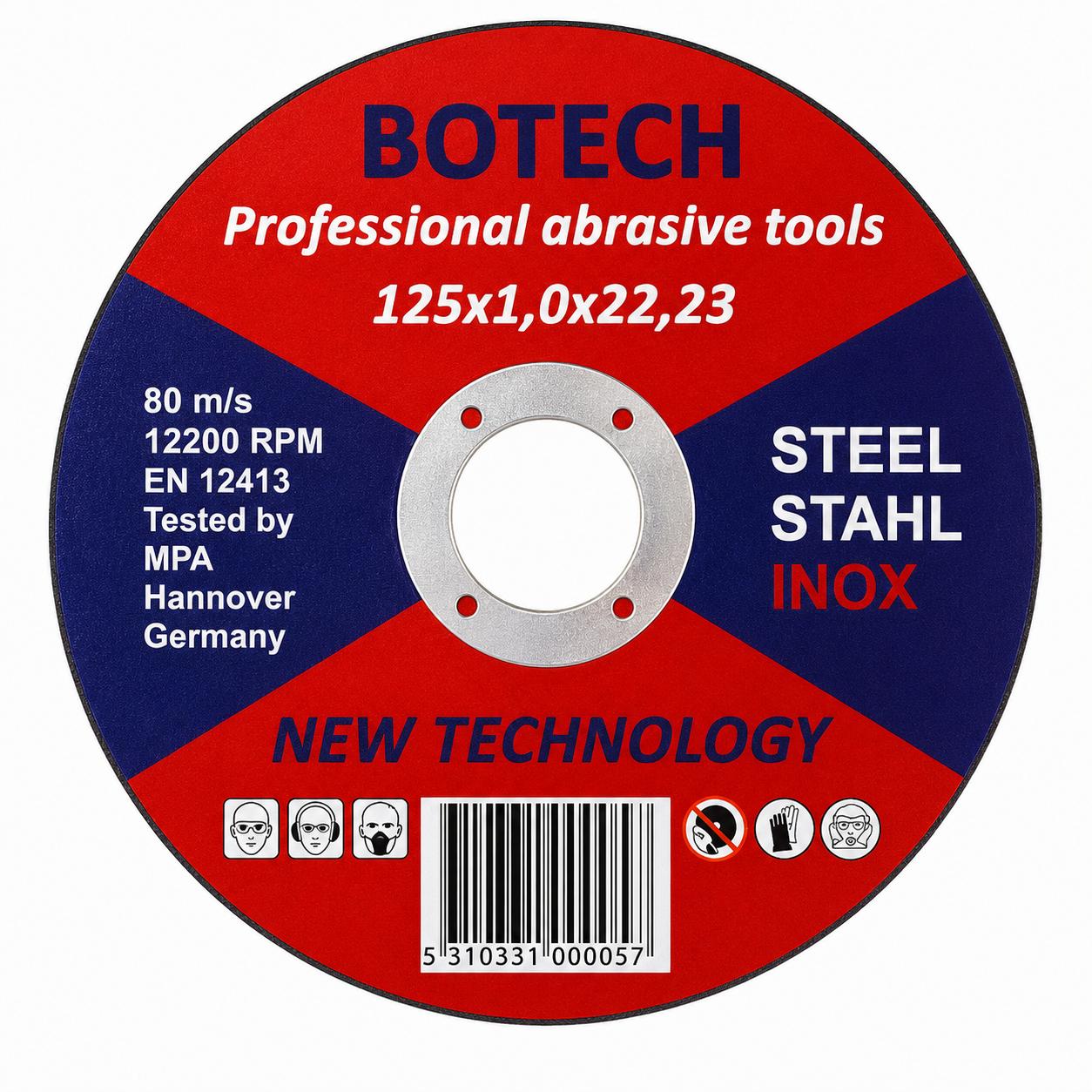 Botech Rezna ploča, Inox, 125x1x22mm