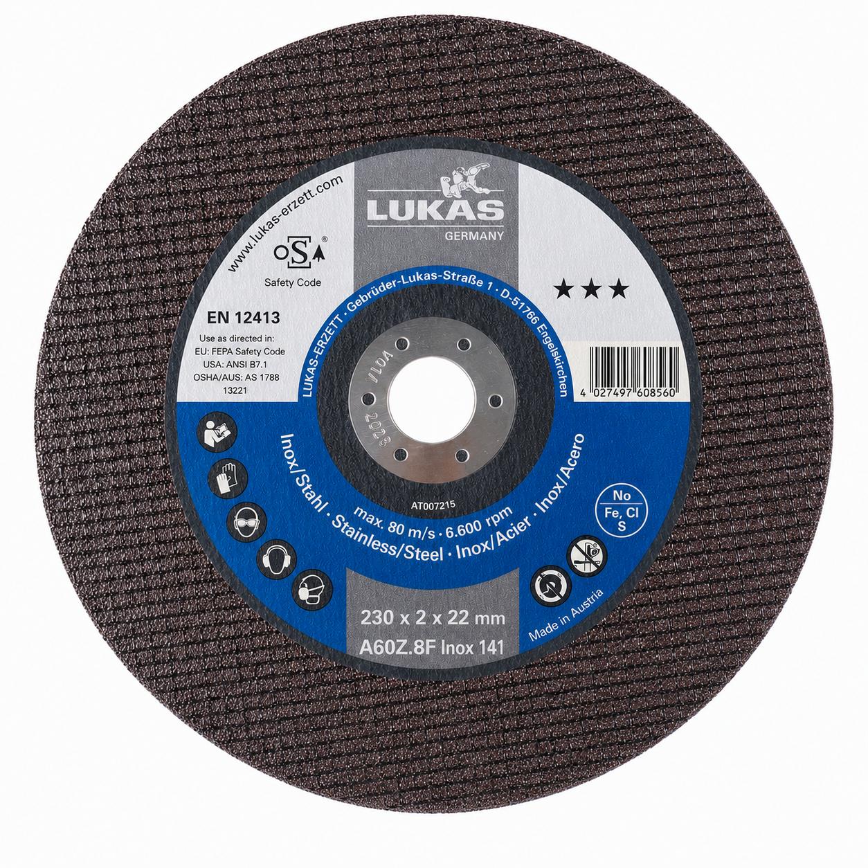 Lukas Rezna ploča, Inox, STAR-3, 230x2x22mm