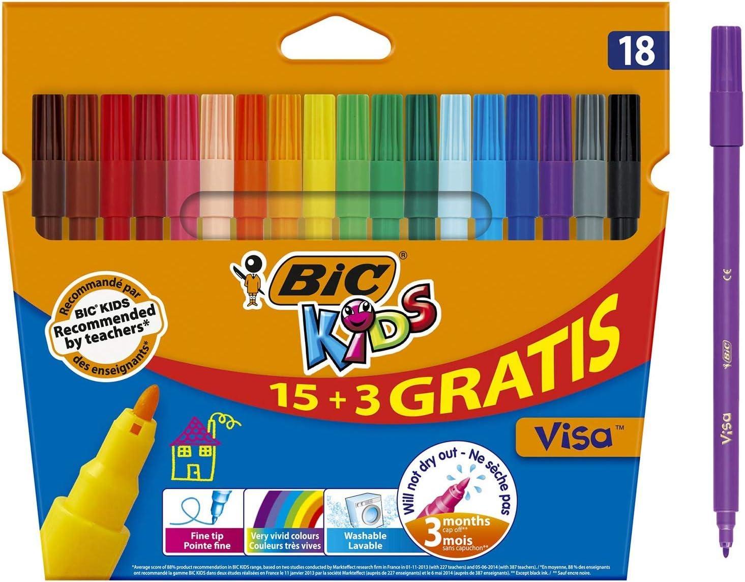 Selected image for BIC Kids Flomasteri Visa 15+3 GRATIS