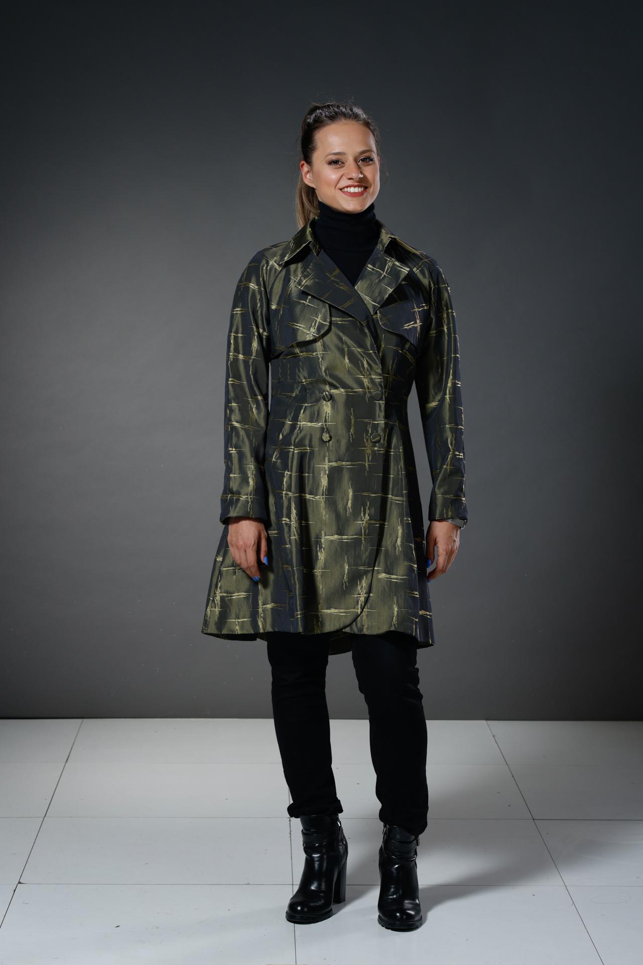 BOUCLÉ MODA Ženski mantil Taft, Maslinasti